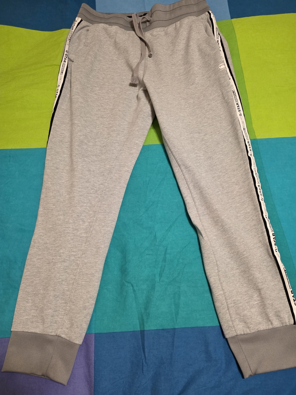 Men's G-Star Light Gray Joggers with Black Side Trim